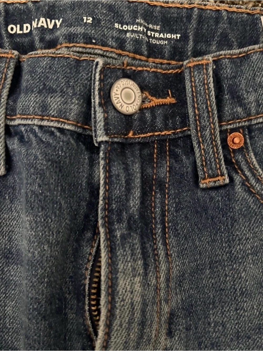 Old Navy Slouchy Straight High Rise Jeans Girls Size 12 0413